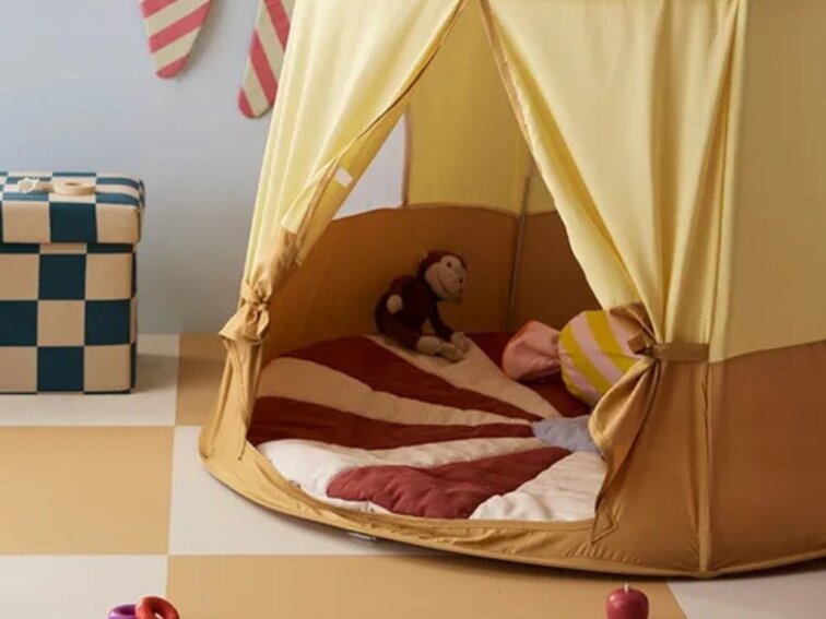 Šator za djecu Cirkus žuto ružičasti – materijal i sigurnost
