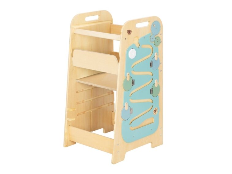 Rastući Montessori toranj za učenje 5u1 Play 89cm - mint u upotrebi