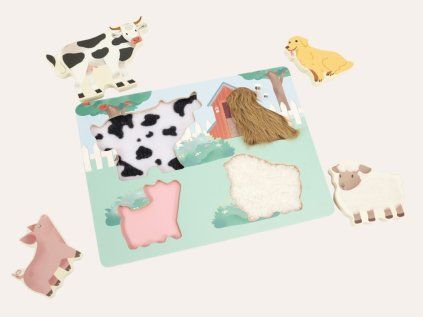 Drvene taktilne puzzle za umetanje - Farma