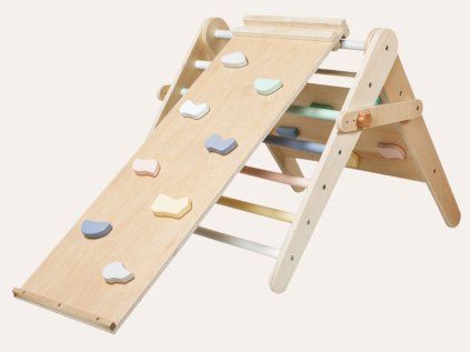 Montessori Piklerov trokut 3u1 s activity board pločom i daskom 2u1 - pastel
