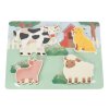 Taktilne drvene puzzle za umetanje za djecu - Farma