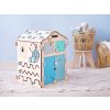 Activity board BusyKids domeček pro kluky - prvky v modré a mint barvě
