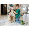 Drvena kućica za djecu activity board s Montessori elementima u prirodnoj boji