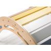 Drvena Montessori ljuljačka s pastelnim daskama 100 cm 6u1 Max s daskom i stolicom - set pastel
