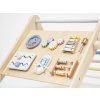 Detalj activity board ploče - Montessori Piklerov trokut 3u1 s activity board pločom i daskom 2u1 - pastel